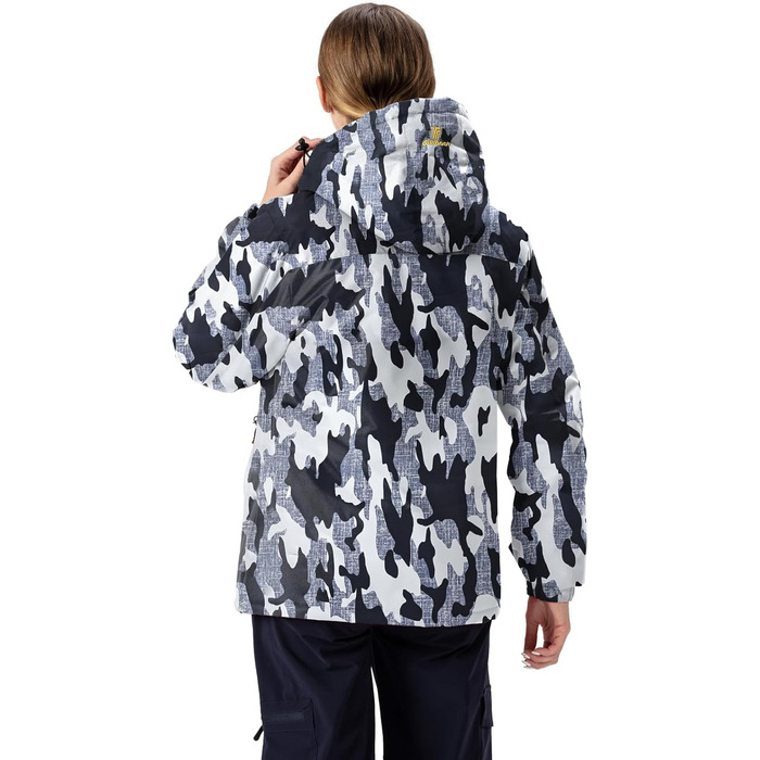 Жіноча зимова куртка YSENTO: водонепроникна, для катання на лижах, софтшелл, флісова, функціональна з капюшоном, білий (XXL, камуфляж)