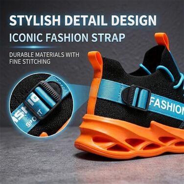 Чоловічі та жіночі спортивні кросівки для бігу Turnschuhe G133 Schwarz Orange. Дихаючі, легкі, з амортизацією для фітнесу та занять спортом.