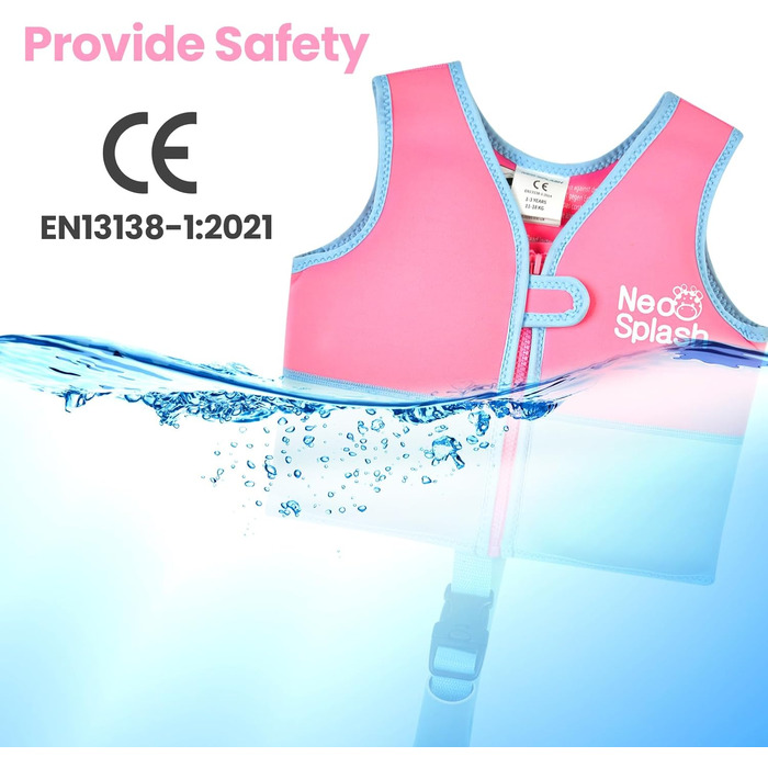 Дитяча жилетка для плавання Kinder Mädchen Junge, допомога у плаванні для малюків 1-6 років, регульовані ремінці безпеки KS-PB 3-6