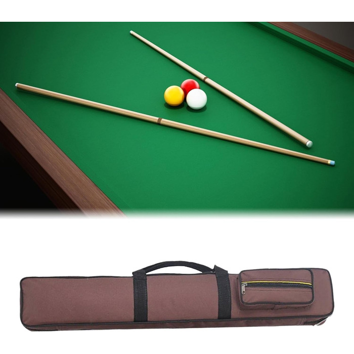 Чохол для кия Billard, захисний, для 1/2 кия, з ручкою, зносостійкий, колір кавовий