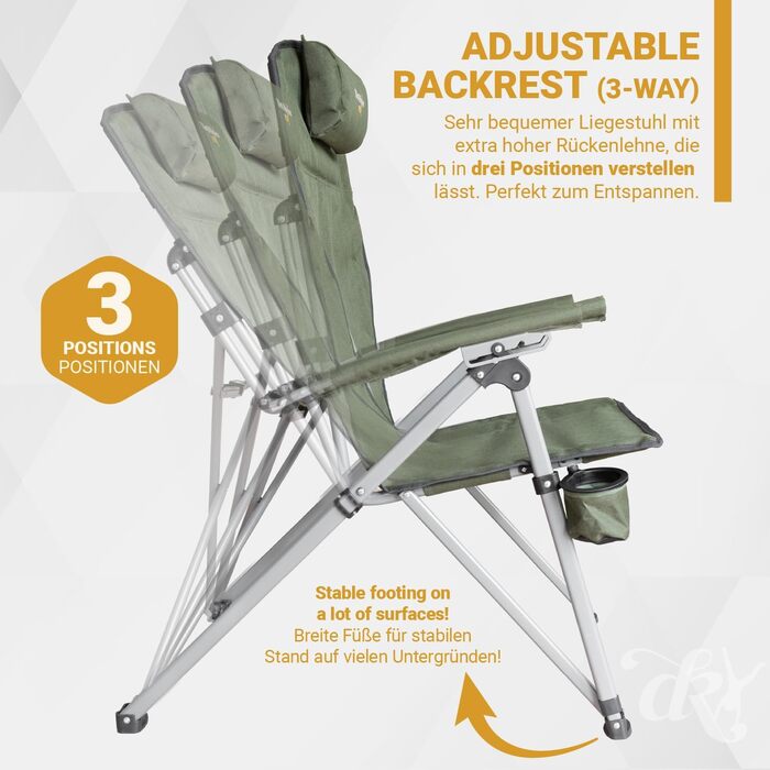 Дитячий складаний стілець Dieckkiners Ehlin для балкону, саду та тераси, сталевий каркас, зелений