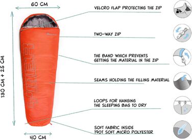 Дитячий спальний мішок Meteor Premium: літо, ультралегкий, для кемпінгу, зручний, на 8-12 років, Outdoor, легкий, весна/літо, для дітей, спальний мішок для кемпінгу