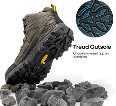 Чоловічі трекінгові черевики NORTIV - водонепроникні, для хайкінгу та альпінізму (42 EU, Olive)