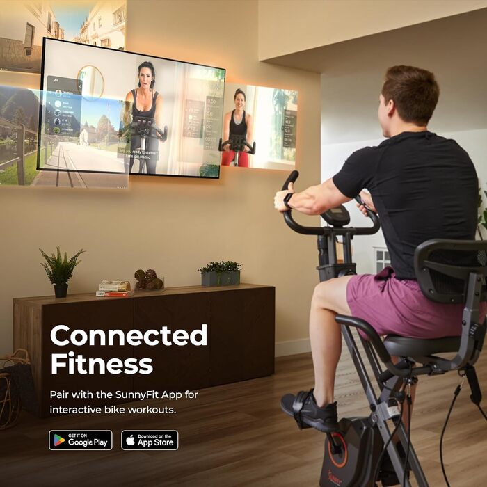 Складаний магнітний велотренажер Sunny Health & Fitness X-Bike Pro, 136 кг, 14 рівнів навантаження, ергономічна підтримка, сумісний з SunnyFit App