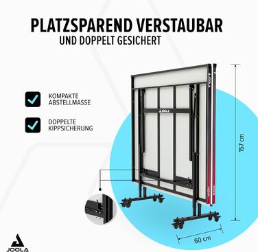 Стол для настільного тенісу JOOLA NOVA Outdoor – розкладний, регульована висота, вологостійкий, з сіткою (100A)