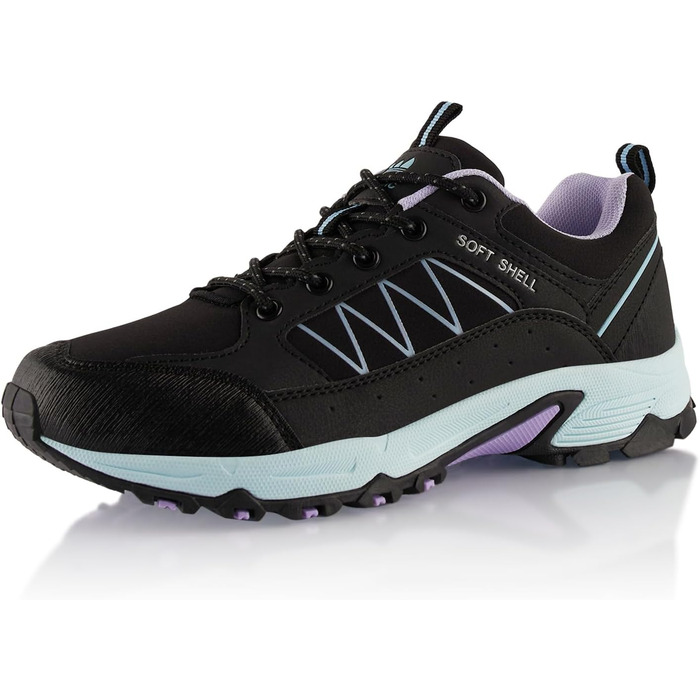 Черевики для туризму та трекінгу Softshell, жіночі та чоловічі, чорно-білі (39 EU)