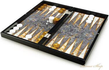 Набір для гри в нарди Yenigun з імітацією східного мармуру XXL