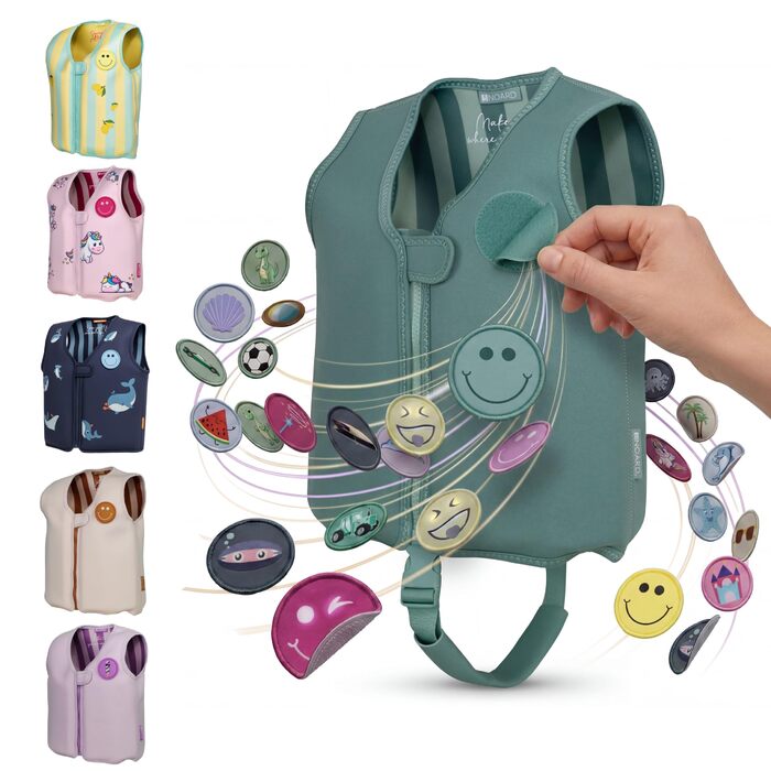 Дитячий рятувальний жилет NOARD Kinder 2-6 років (15-30 кг) Simply Green M – EN 13138-1:2021, регульований, з липучками