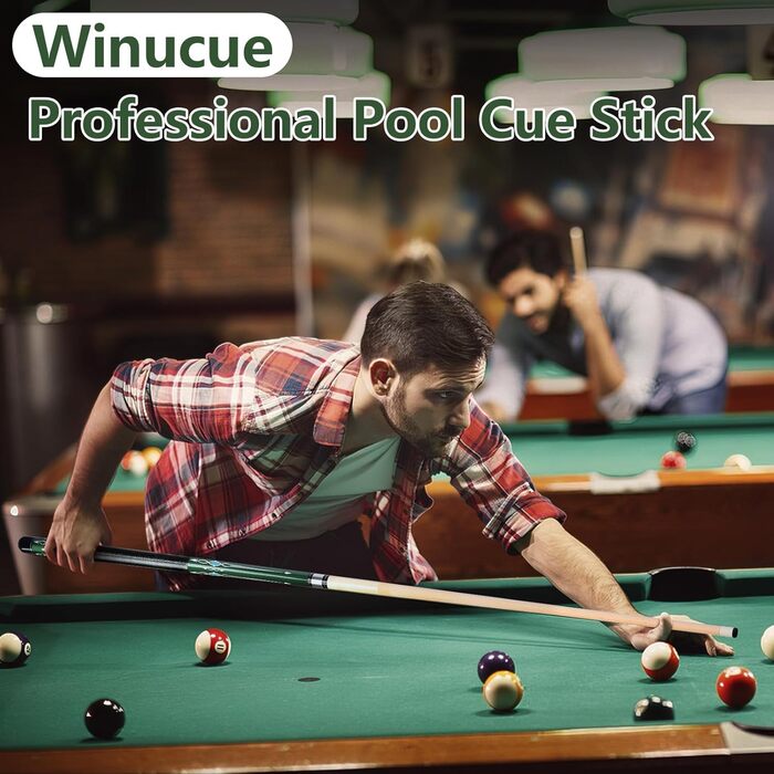 Більярдний кий 18/19/20/21 oz, 58' - професійний кий для більярду з наконечником 13mm, 1/2 кий для ігор 8/9 куль (зелений, 19oz)