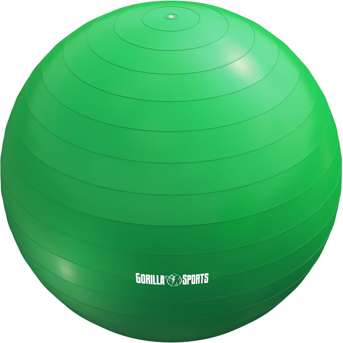 Гімнастичний м'яч GORILLA SPORTS 55 см, анти-вибух, до 500 кг, для йоги, фітнесу, офісу, з насосом, зелений
