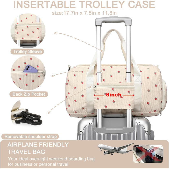 Спортивна сумка для жінок та дівчат: тренування, подорожі, вихідні. З відділенням для взуття та мокрих речей