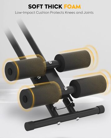 Тренування пресу вдома: Bauchmuskeltrainer - компактний складний тренажер для пресу, фітнес-обладнання для чоловіків та жінок (чорний)