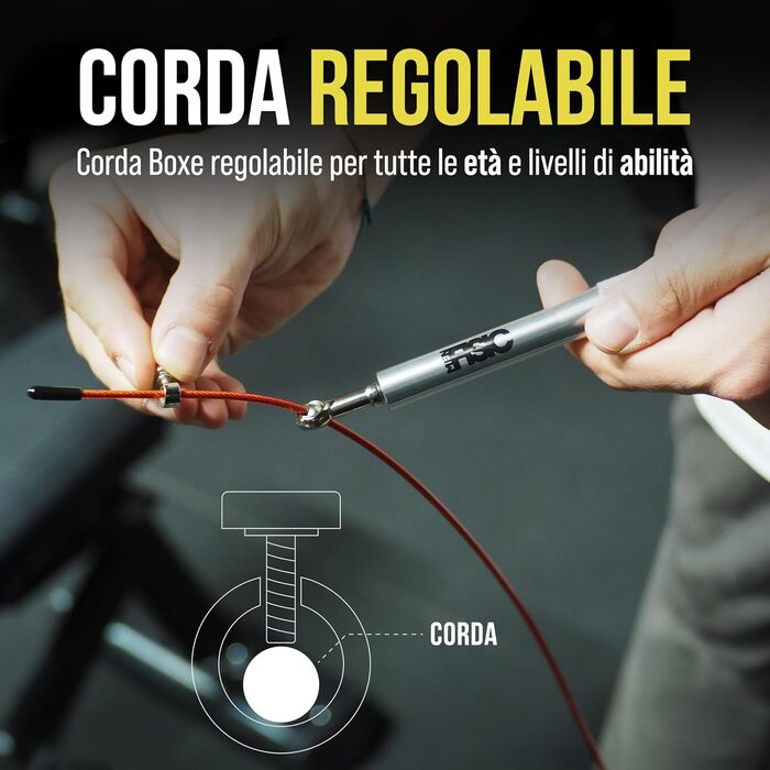 Професійне скакалка для фітнесу, 3,5 м – Crossfit Double Under – чорного або срібного кольору