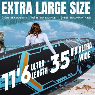 Надувне SUP-борд (305 x 91 см) з аксесуарами та рюкзаком (блакитний/з сидінням)