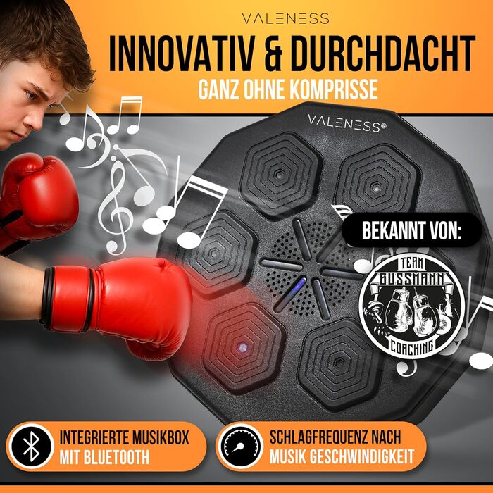 Музична бокс-машина VALENESS® - Smart Box Machine з LED, бокс-автомат для дому, з боксерськими рукавичками. Ідеальне боксерське тренування для дітей та дорослих.