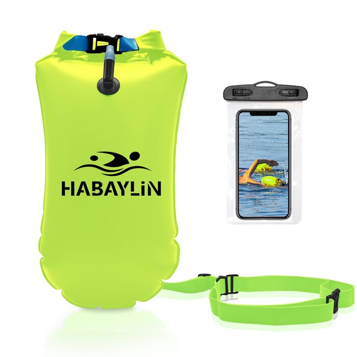 Надувна плавуча шийка 20L для дорослих та дітей - безпечний плавальний засіб для відкритих вод та триатлону (жовтий)