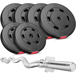 Комплект гантелей Hop-Sport 57 кг з SZ-грифом і дисками 4x10 кг + 2x5 кг