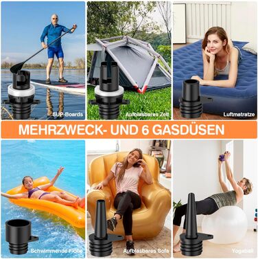 Насос FOWAWU 20PSI 12V DC для SUP, човнів та каяків: активне охолодження, автоматичне надування/здування