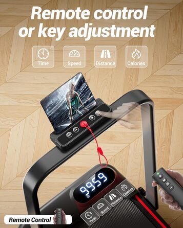 Lontek Walking Pad: Біговий килимок з нахилом 15% для дому з 2.5PS мотором та трійною амортизацією. Макс. навантаження 136 кг, чорний