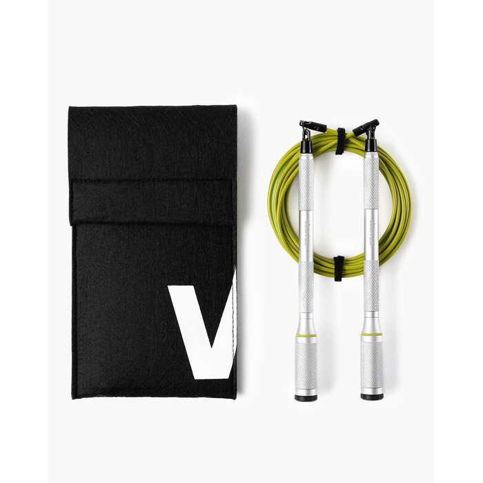 Скакалка Velites Cyclone Jump Rope: легка, преміум-дизайн, 360° система, знімний грип (срібна)
