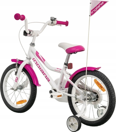 Дитячий велосипед INDIANA Roxy Kid 16 дюймів для дівчинки, Білий
