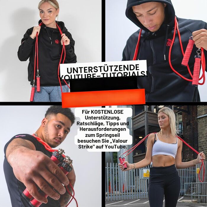 Обважнене скакалка Valour Strike Hex-Treme Set для кардіо-тренувань, HIIT та фітнесу вдома та на вулиці