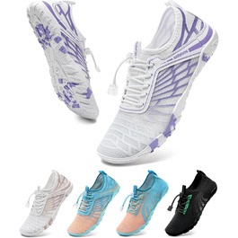 Шкарпетки для плавання та водних видів спорту WateLves: чоловічі та жіночі, швидковисихаючі, унісекс, білі та фіолетові, 41 EU