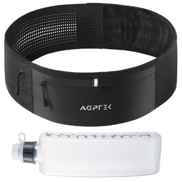 Пояс-сумка для бігу AGPTEK 2.0 з флягою 300 мл, водонепроникна, з кишенею на блискавці, гачком для ключів, світловідбиваючий, унісекс