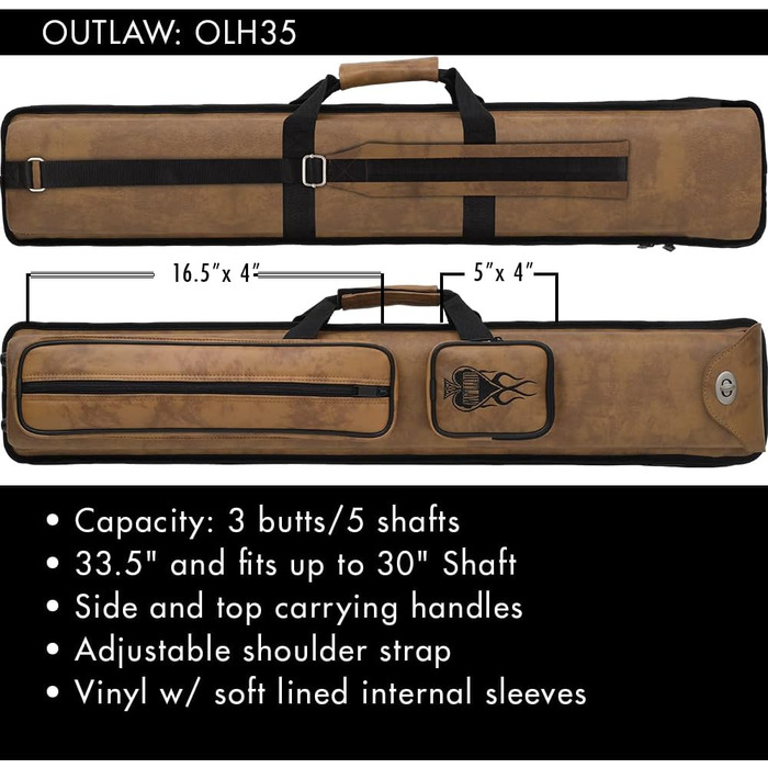 Чохол для бильярдного кия Outlaw Nexus - для 3 кия та 5 насадок, з дизайном Flammen