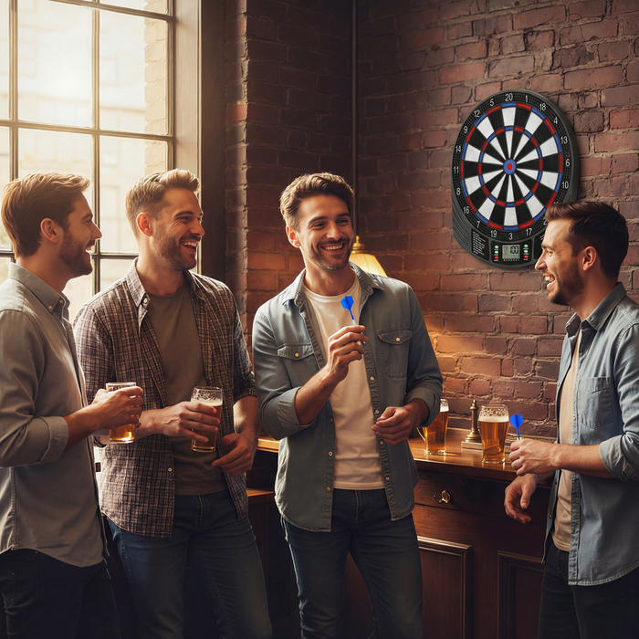 Електронна дартс-дошка для 1-8 гравців, РК-дисплей, 6 комплектів дротиків, різнокольорова