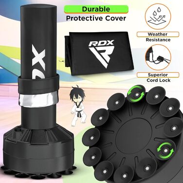 Дитяча боксерська груша RDX 4FT з тренувальними рукавичками, для боксу, ММА, кікбоксингу, муай-тай, вільностояча, з присоскою, синя