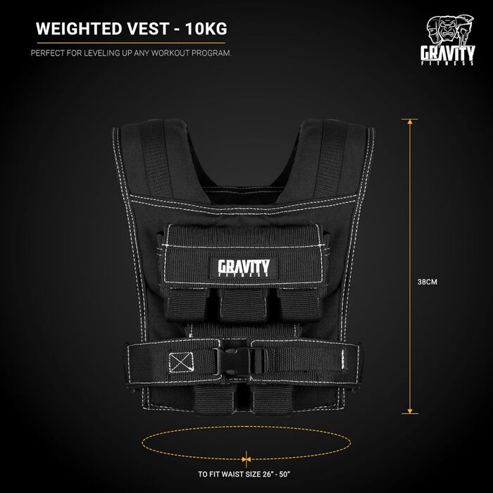 Утяжелитель Gravity Fitness 20/30 кг – регульований жилет для фітнесу, кросфіту, силових тренувань (10 кг)