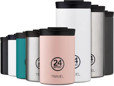 Термокружка 24BOTTLES Travel Tumbler 350 мл, термос для кави та чаю, нержавіюча сталь, герметична кришка, зберігає тепло 6 годин/холод 24 години, екологічна пляшка Atlantic Bay