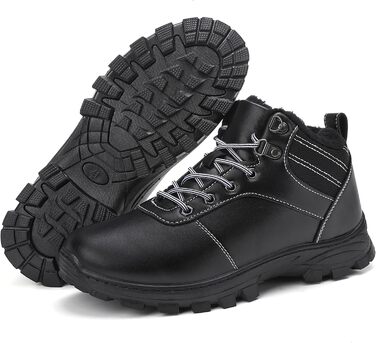 Зимові черевики для чоловіків та жінок – теплі, з підкладкою, снігові черевики, легкі, нековзні, для активного відпочинку та повсякденного носіння (36 EU, чорний Gb1172)