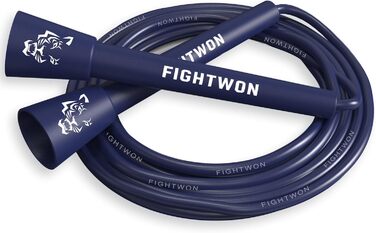 Стрибкове канат FightWon 5 мм з ПВХ, регульований, для занять вдома та на вулиці, з міцними ручками, ультраміцний ПВХ, білі ручки (небесно-блакитний)