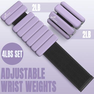 Набір манжет для ніг Sportneer 2 шт. (0,5 кг та 1 кг) для йоги, танців, аеробіки, фітнесу, ліловий