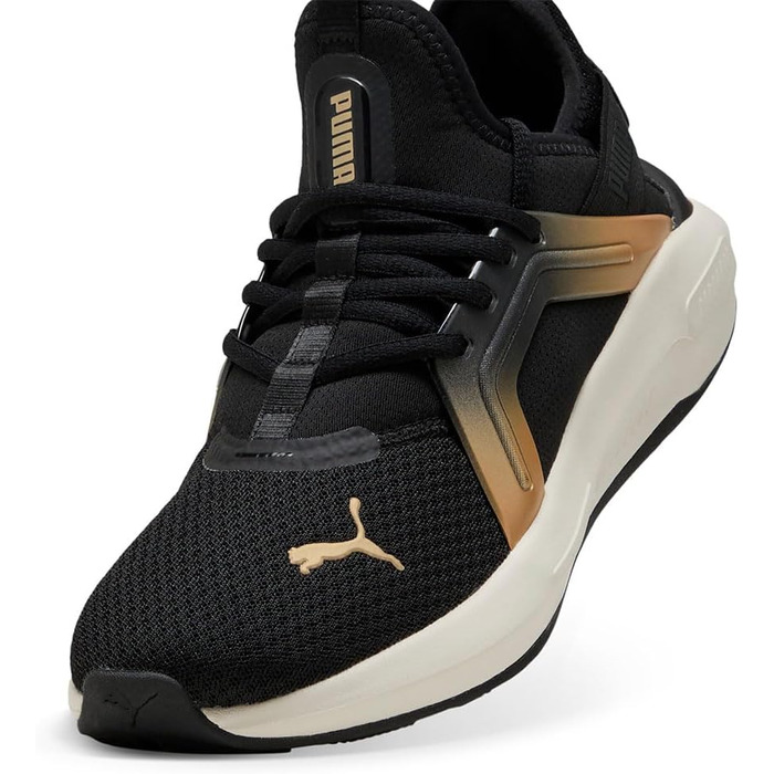 Жіночі кросівки PUMA Softride Enzo 5 Metallic для бігу та повсякденного носіння, 40 EU, Puma Black, Warm White, Puma Gold