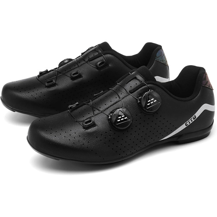 Велосипедні шкарпетки для їзди по дорозі та MTB, дихаючі, без шнурів, з ротаційним шнурувальним механізмом, білі (38 EU, чорний)