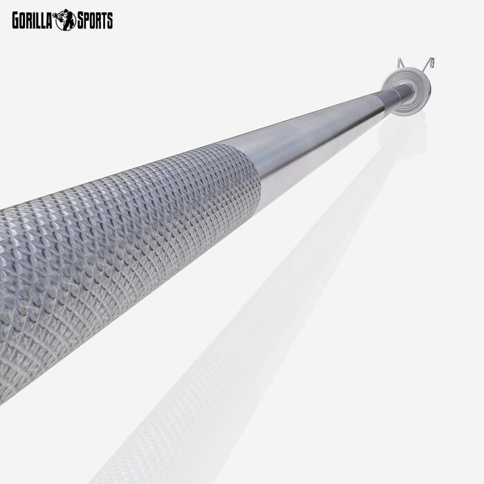 Олімпійський гриф GORILLA SPORTS 220 см, 50 мм, до 450 кг, з хромованим покриттям і замками, гриф для штанги