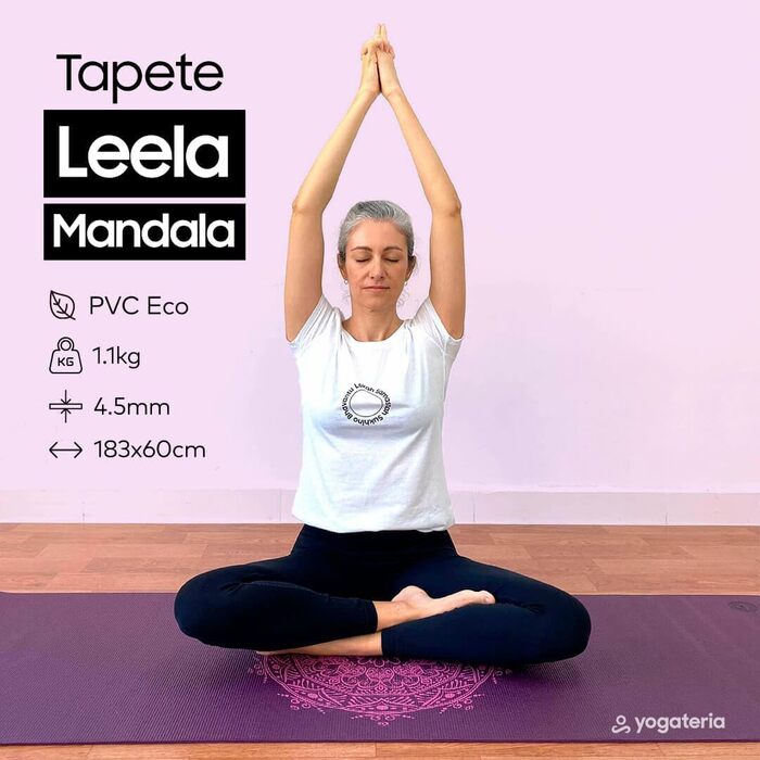 Йога-мат Bodhi Leela: нековзний, екологічний, праний, ПВХ, для фітнесу, йоги, пілатесу та гімнастики