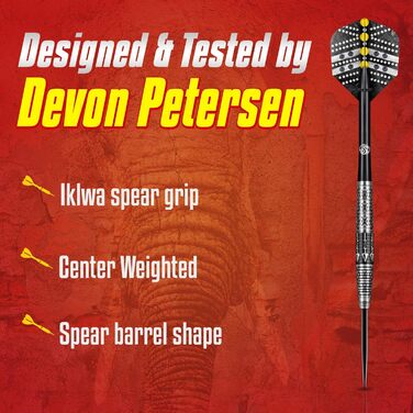 Професійні дротики Shot Darts з металевим наконечником, Devon Petersen Wisdom, 90% вольфрам, центрований баланс, ручна робота, набір для дартсу з оперенням, для класичної мішені, вироблено в Новій Зеландії
