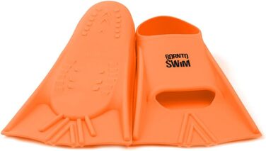 Короткі силіконові ласти для плавання BornToSwim 44-46, помаранчеві, тренувальні