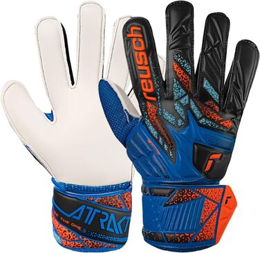 Воротарські рукавички Reusch Attrakt Solid Junior - дитячі, для футболу, блакитно-помаранчеві, розмір 6