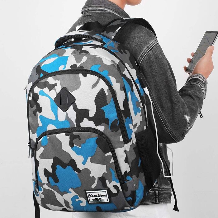 Рюкзак для ноутбука YAMTION 35L з USB-портом, водонепроникний, для чоловіків і жінок, для школи