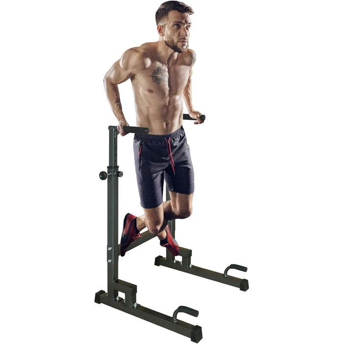 GYMFLEX Станція для віджимань Dip Station, багатофункціональний турнік, фітнес-обладнання для калістеніки та силових тренувань, підходить для домашнього спортзалу (102-130 см)