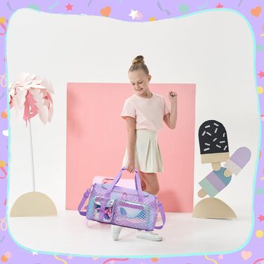 Дитяча спортивна сумка HTgroce Meerjungfrau з відділенням для взуття - ідеальна для танців, балету та подорожей