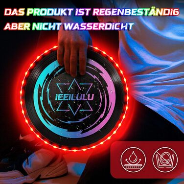 Світлодіодний фрізбі IEEILULU: LED-диск для активного відпочинку (червоний) - для дітей та дорослих, для пляжу, газону, вулиці