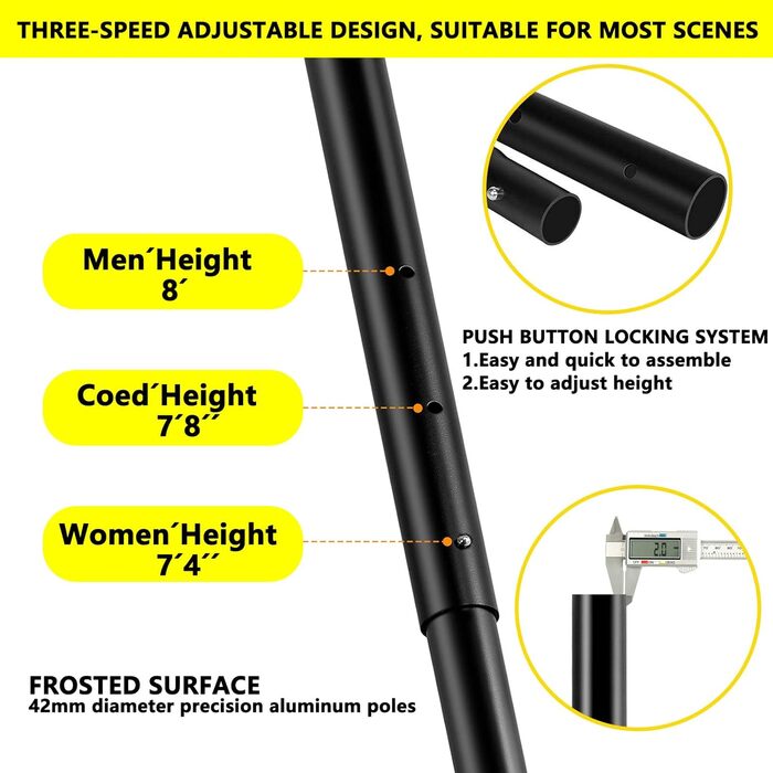 Волейбольна сітка Airist Heavy Duty для вулиці з антипровисаючою системою з нержавіючої сталі, регульовані алюмінієві стійки, професійний волейбольний комплект для двору та пляжу, сумка для перенесення (rot/blau)