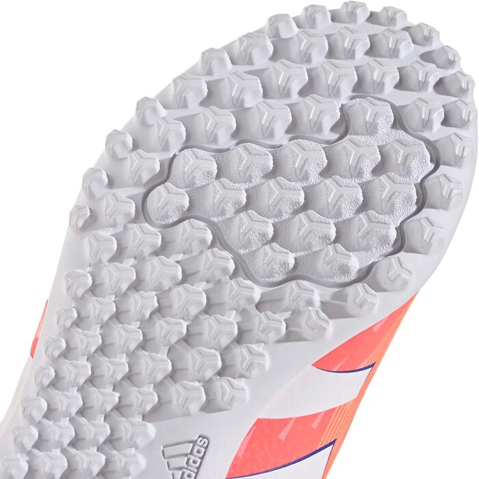 Дитячі футбольні бутси adidas Predator Club Turf для штучного поля, унісекс, розмір 21.5 см, колір: кораловий/білий/оранжевий