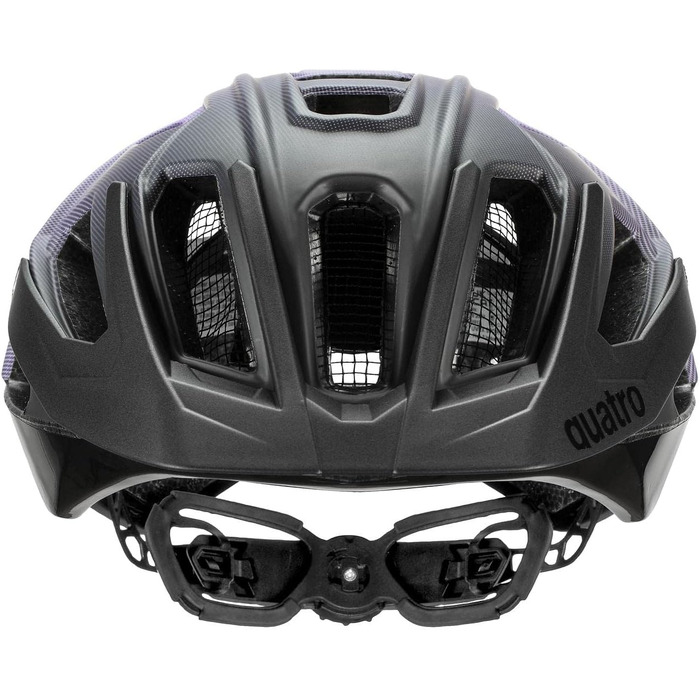 Велосипедний шолом uvex Quatro cc для MTB, жіночий і чоловічий, регульований козирок, фіолетово-чорний матовий, розмір 52-57 см
